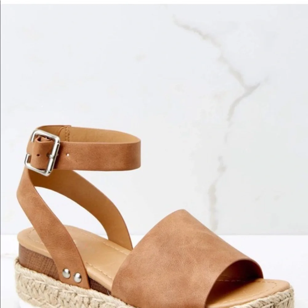 !! NEW !! Platform Espadrille Sandals in Camel - Picture 5 of 8